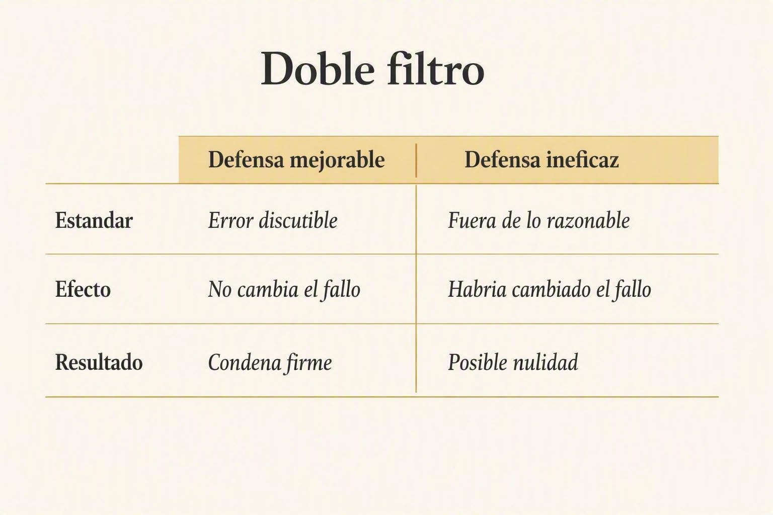 El Supremo y la defensa deficiente: por qué el error no basta